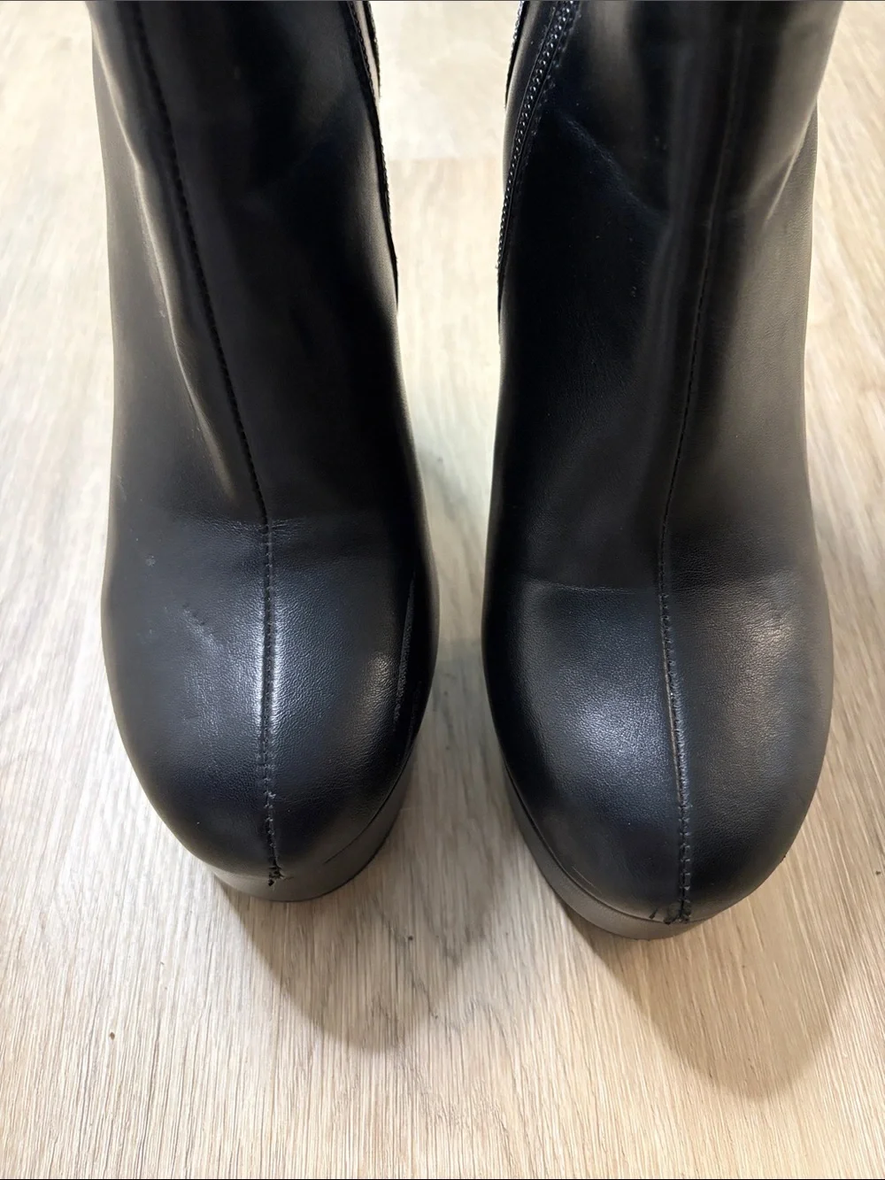 Azalea Wang dolls kill Black Platform Boots Rhinestone Flame Detail 7.5 flashy